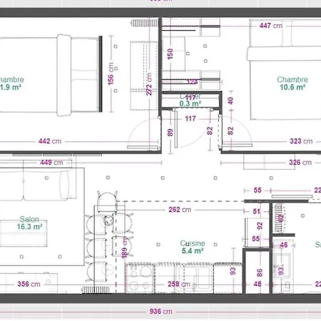 Appartement Le 44, T3 Equipe Au Centre *